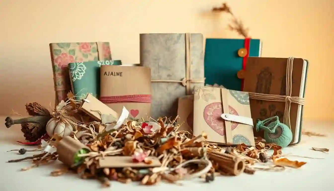 Personaliza cuadernos con materiales reciclados