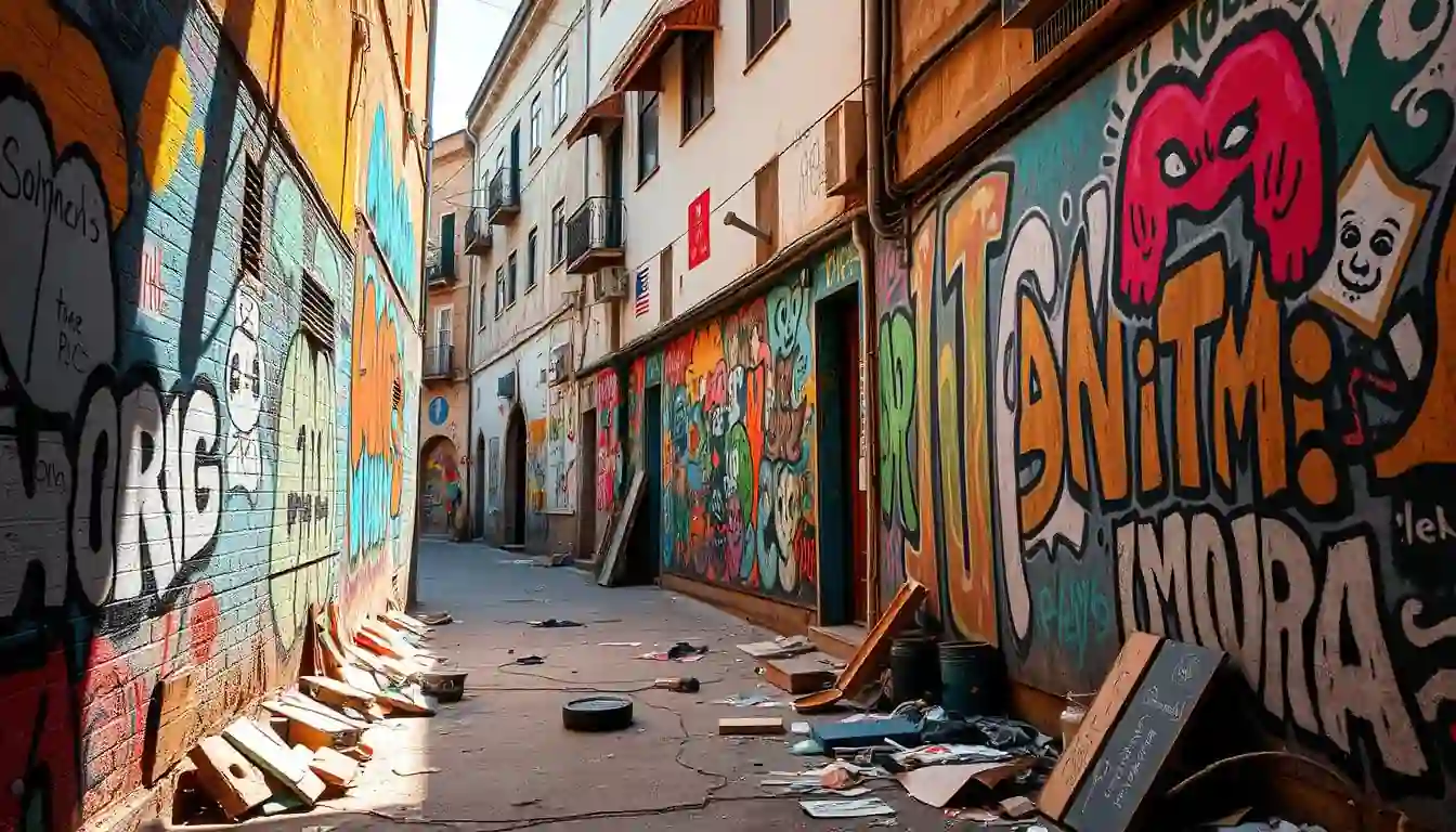 Crear arte callejero con materiales simples